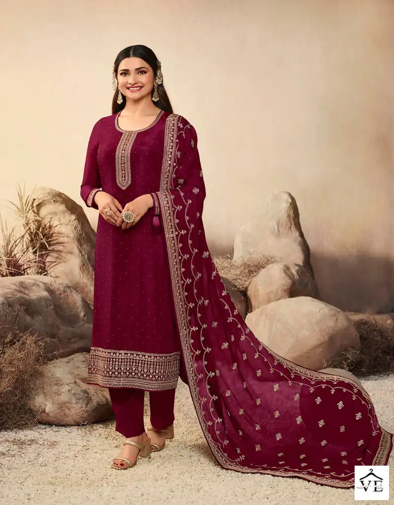 Vinay Kaseesh - Geet-2 Dola Silk Wholesale Designer Suits Catalog — Wholesale Salwar Suits, MPA wholesale from Surat - Gallery Image 5