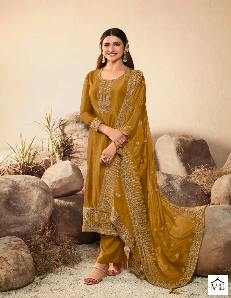 Vinay Kaseesh - Geet-2 Dola Silk Wholesale Designer Suits Catalog — Wholesale Salwar Suits, MPA wholesale from Surat - Gallery Image 2