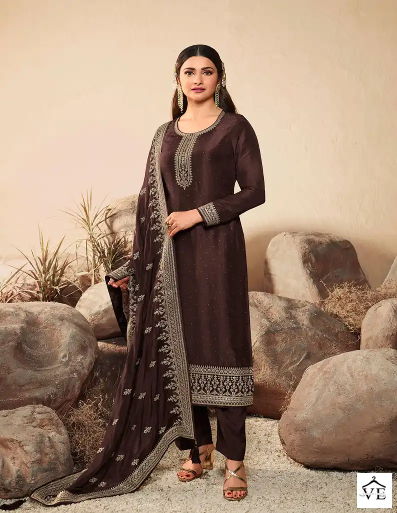 Vinay Kaseesh - Geet-2 Dola Silk Wholesale Designer Suits Catalog — Wholesale Salwar Suits, MPA wholesale from Surat - Gallery Image 4