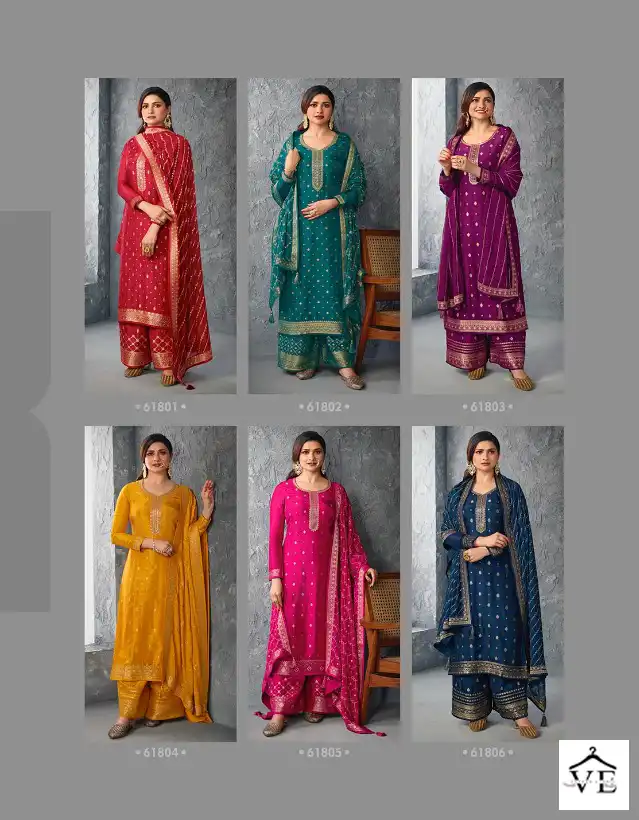 Vinay Kaseesh Glazze-2 Dola Jacquard Wholesale Designer Suit Catalog — Wholesale Salwar Suits, MPA wholesale from Surat — view 7