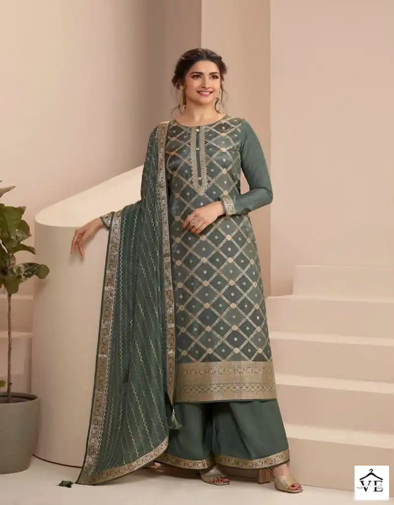 Vinay Kaseesh - Saavi Dola Jacquard Wholesale Designer Suit Catalog — Wholesale Salwar Suits, MPA wholesale from Surat - Gallery Image 3