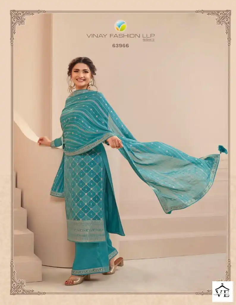 Vinay Kaseesh - Saavi Dola Jacquard Wholesale Designer Suit Catalog — Wholesale Salwar Suits, MPA wholesale from Surat - Gallery Image 4