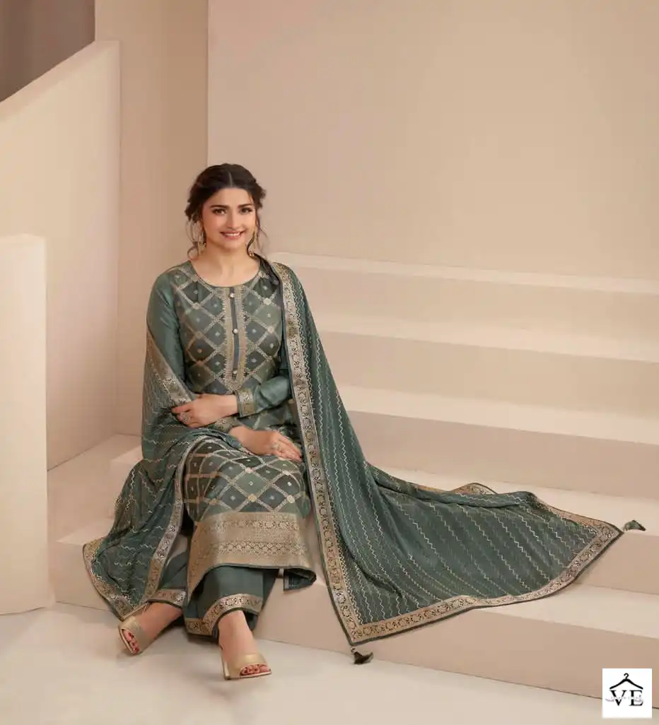 Vinay Kaseesh - Saavi Dola Jacquard Wholesale Designer Suit Catalog — Wholesale Salwar Suits, MPA wholesale from Surat - Gallery Image 6