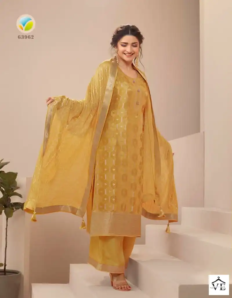 Vinay Kaseesh - Saavi Dola Jacquard Wholesale Designer Suit Catalog — Wholesale Salwar Suits, MPA wholesale from Surat - Gallery Image 7