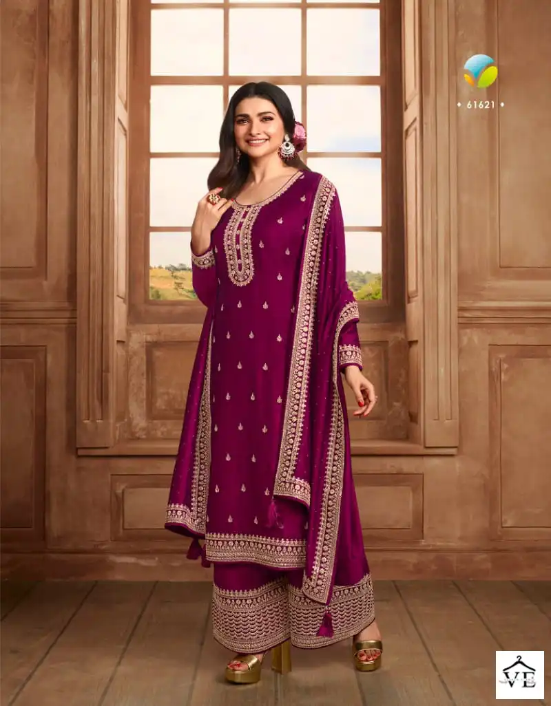 Vinay Kaseesh - Shaheen-3 Silk Georgette Wholesale Fancy Suits Catalog — Wholesale Salwar Suits, MPA wholesale from Surat — view 3