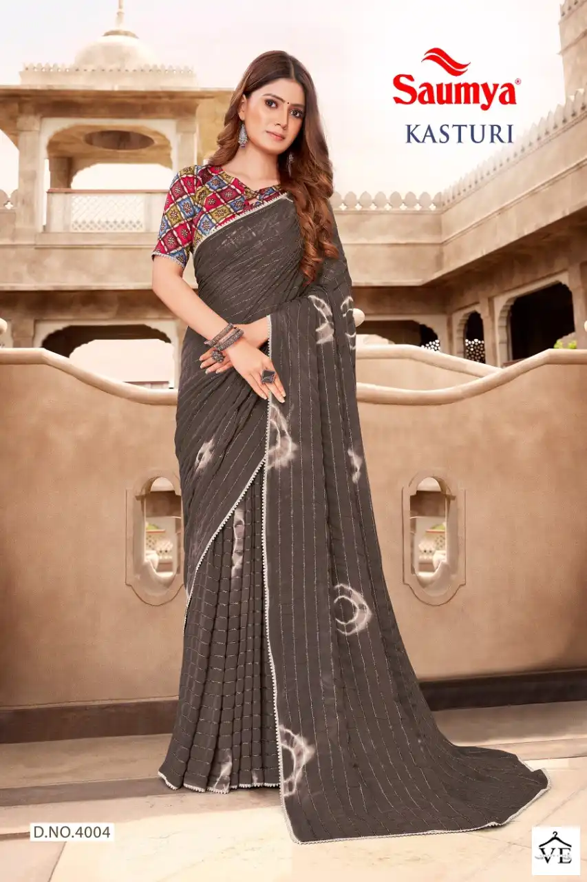 Saumya Kasturi Faux Georgette Wholesale Saree Catalog — Wholesale Sarees, MPA wholesale from Surat — view 8