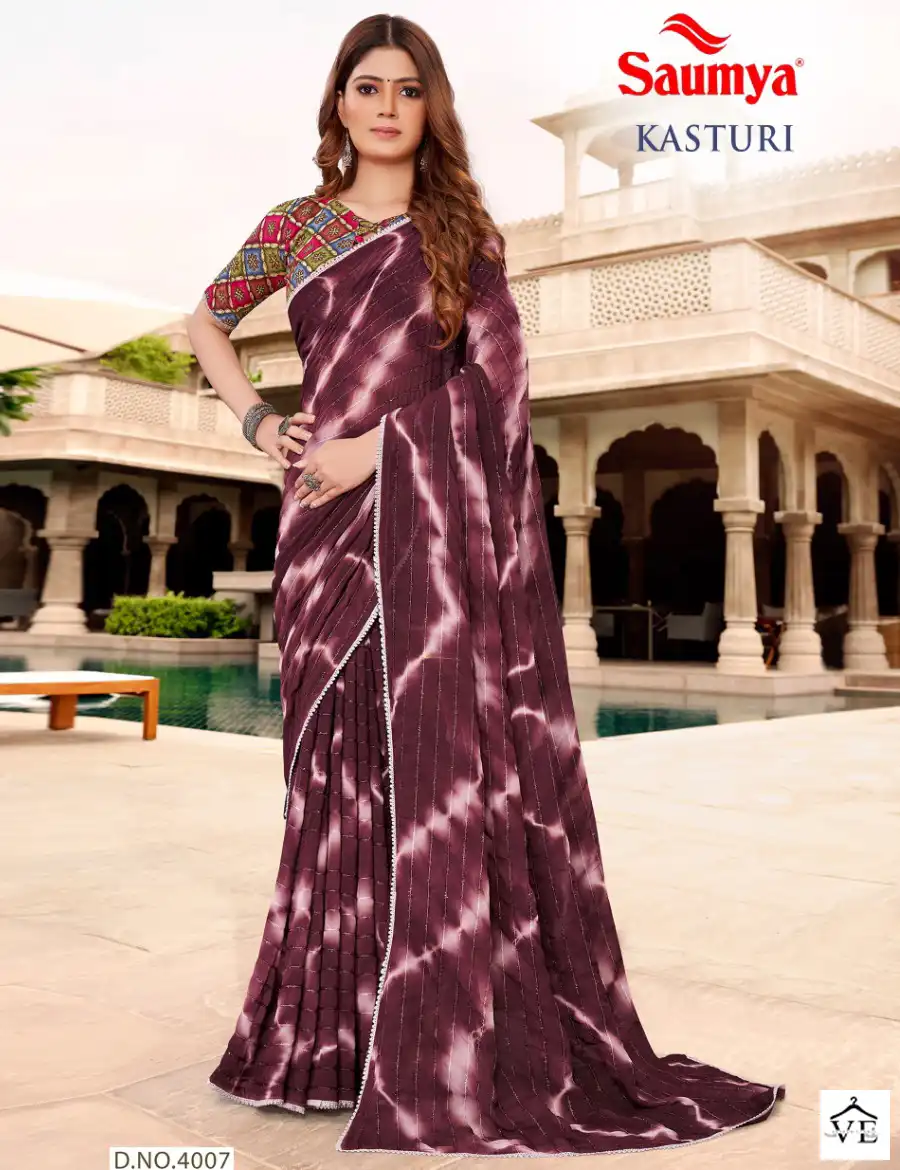 Saumya Kasturi Faux Georgette Wholesale Saree Catalog — Wholesale Sarees, MPA wholesale from Surat — view 1