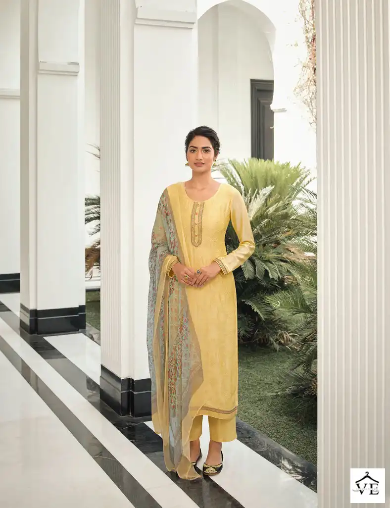 Vinay Kervin - Geetanjali Pure Bemberg Muslin Wholesale Designer Suit Catalog — Wholesale Salwar Suits, MPA wholesale from Surat - Gallery Image 7
