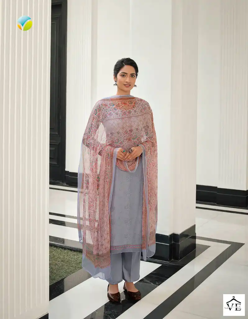 Vinay Kervin - Geetanjali Pure Bemberg Muslin Wholesale Designer Suit Catalog — Wholesale Salwar Suits, MPA wholesale from Surat - Gallery Image 2