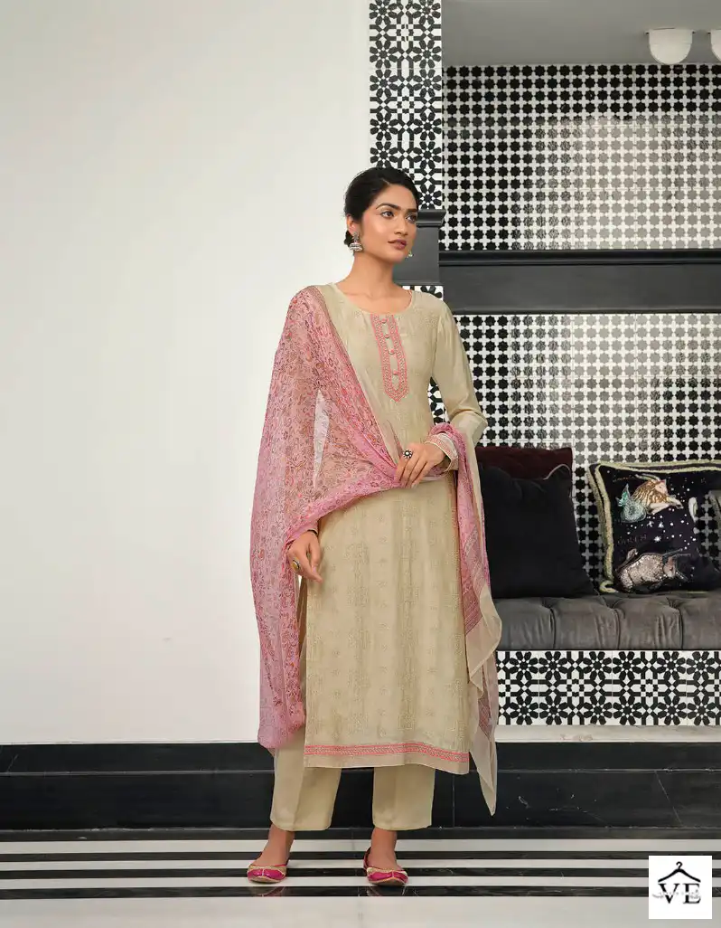 Vinay Kervin - Geetanjali Pure Bemberg Muslin Wholesale Designer Suit Catalog — Wholesale Salwar Suits, MPA wholesale from Surat - Gallery Image 3