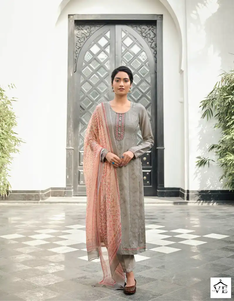 Vinay Kervin - Geetanjali Pure Bemberg Muslin Wholesale Designer Suit Catalog — Wholesale Salwar Suits, MPA wholesale from Surat - Gallery Image 4