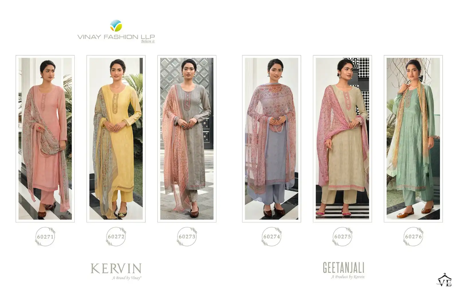 Vinay Kervin - Geetanjali Pure Bemberg Muslin Wholesale Designer Suit Catalog — Wholesale Salwar Suits, MPA wholesale from Surat — view 8