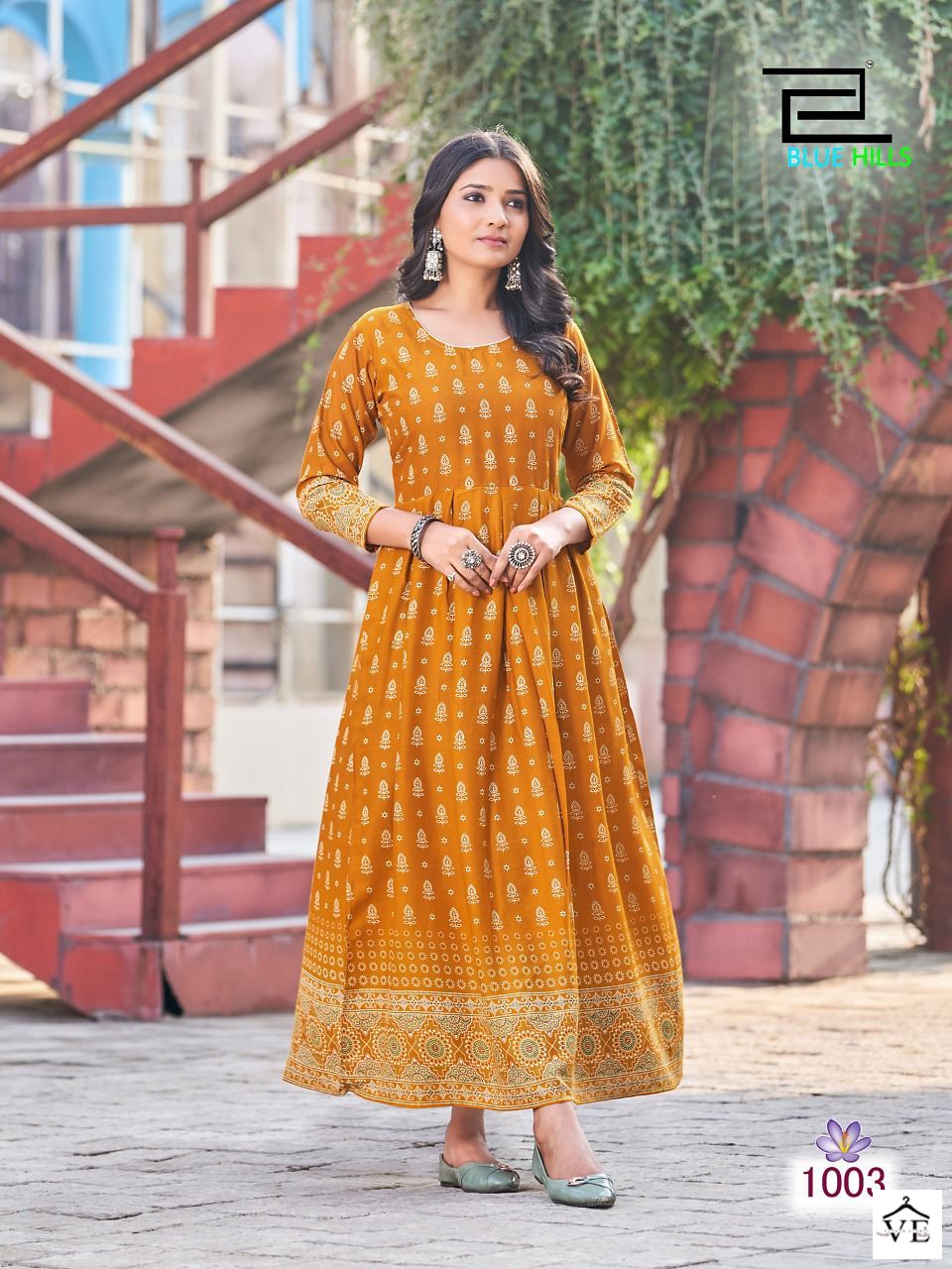 Blue Hills Kesar Rayon Wholesale Long Gown Catalog — Gown, MPA wholesale from Surat — view 4