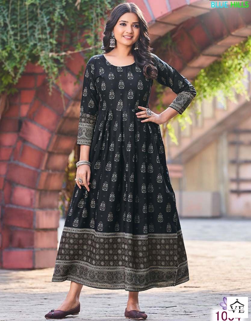 Blue Hills Kesar Rayon Wholesale Long Gown Catalog — Gown, MPA wholesale from Surat — view 1