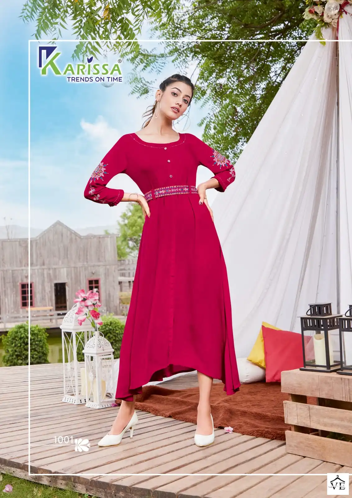 Karissa Kesariya Premium Viscose Rayon Wholesale Kurti Catalog — Wholesale Kurtis, MPA wholesale from Surat - Gallery Image 3