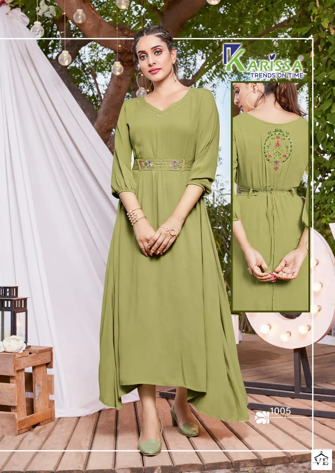 Karissa Kesariya Premium Viscose Rayon Wholesale Kurti Catalog — Wholesale Kurtis, MPA wholesale from Surat - Gallery Image 5