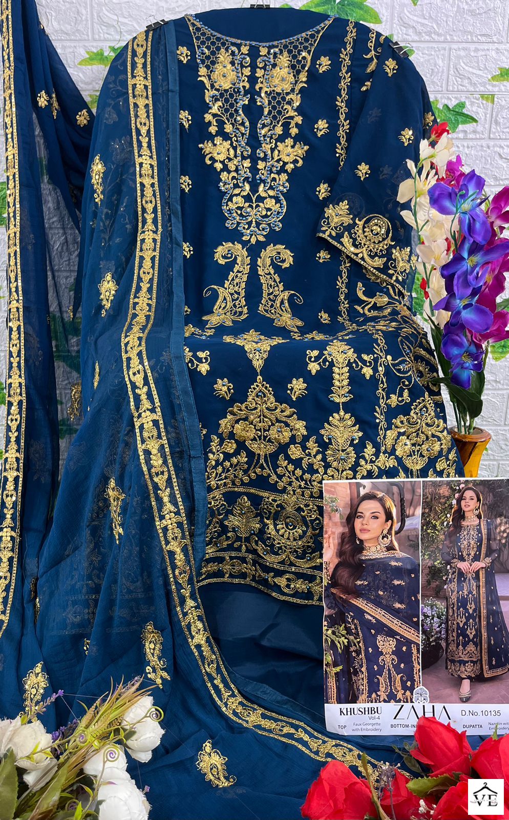 Zaha Khushbu Vol 4 Georgette Wholesale Pakistani Salwar Suit Catalog — Wholesale Salwar Suits, MPA wholesale from Surat - Gallery Image 5