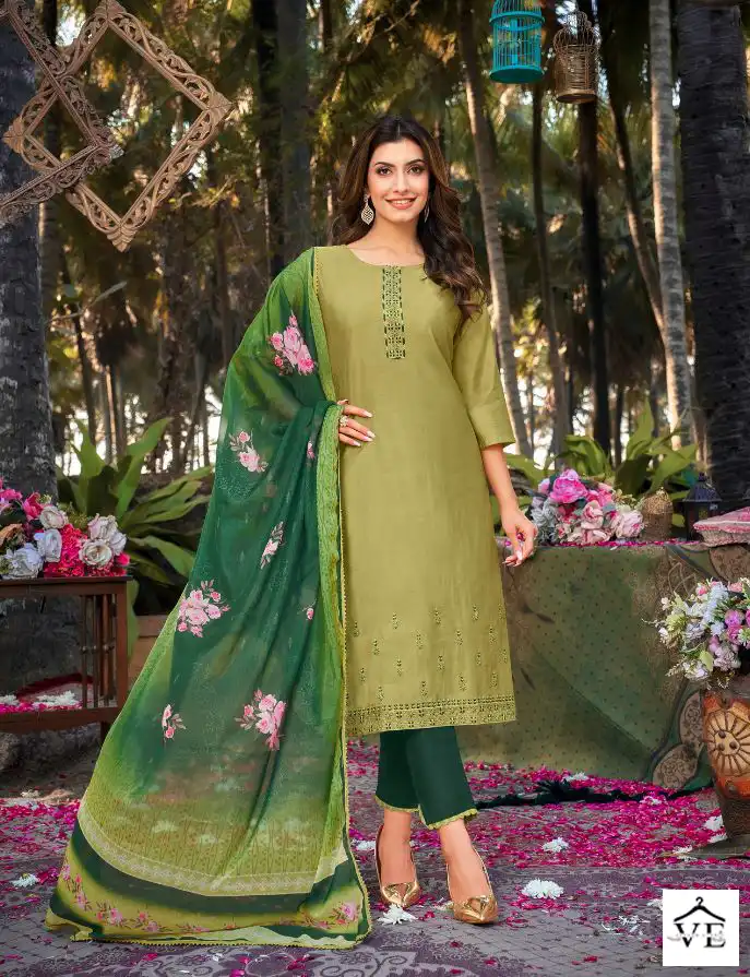 Kasmeera Kiaara Super P V Silk Wholesale Readymade Suit Catalog — Wholesale Salwar Suits, MPA wholesale from Surat - Gallery Image 3