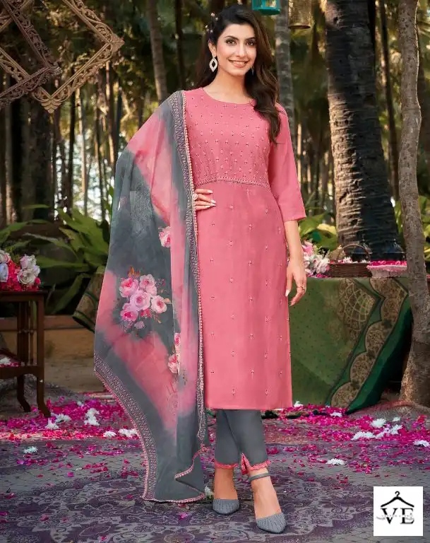 Kasmeera Kiaara Super P V Silk Wholesale Readymade Suit Catalog — Wholesale Salwar Suits, MPA wholesale from Surat — view 1