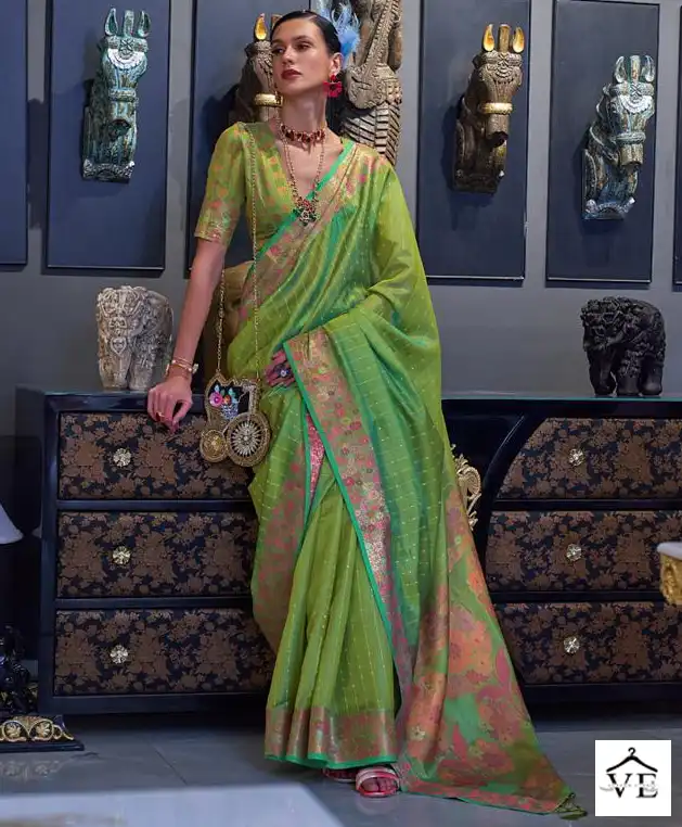 Rajtex Konica Organza Two Tone Handloom Weaving Organza Wholesale Saree Catalog — Wholesale Sarees, MPA wholesale from Surat — view 1