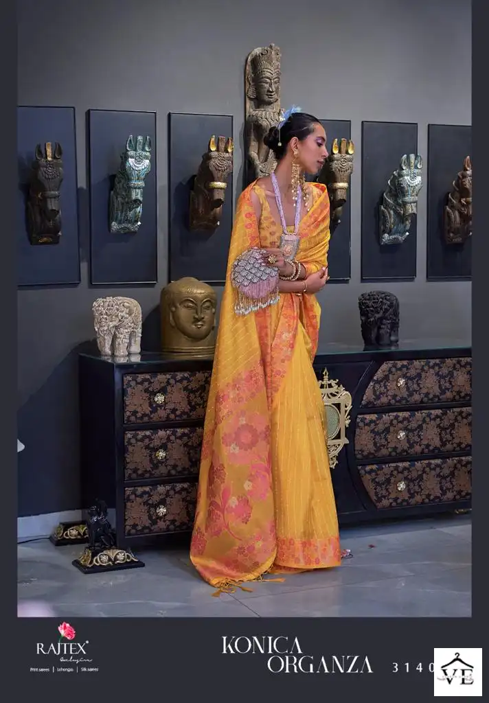 Rajtex Konica Organza Two Tone Handloom Weaving Organza Wholesale Saree Catalog — Wholesale Sarees, MPA wholesale from Surat - Gallery Image 2