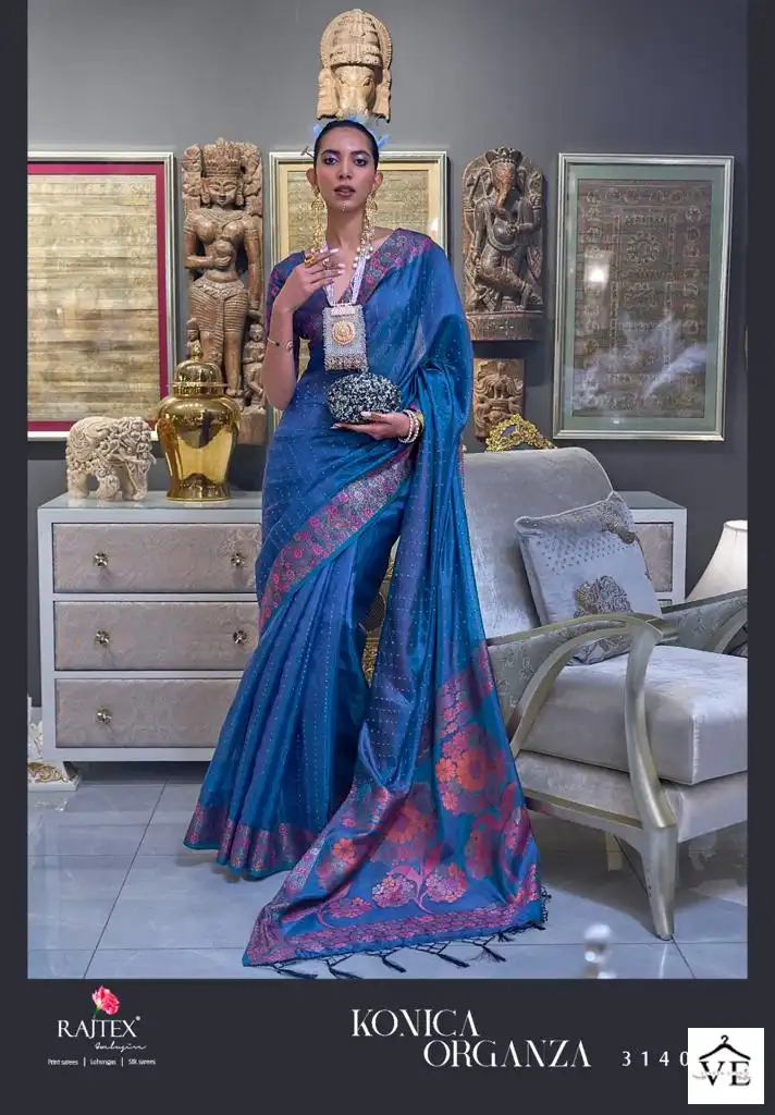 Rajtex Konica Organza Two Tone Handloom Weaving Organza Wholesale Saree Catalog — Wholesale Sarees, MPA wholesale from Surat - Gallery Image 3
