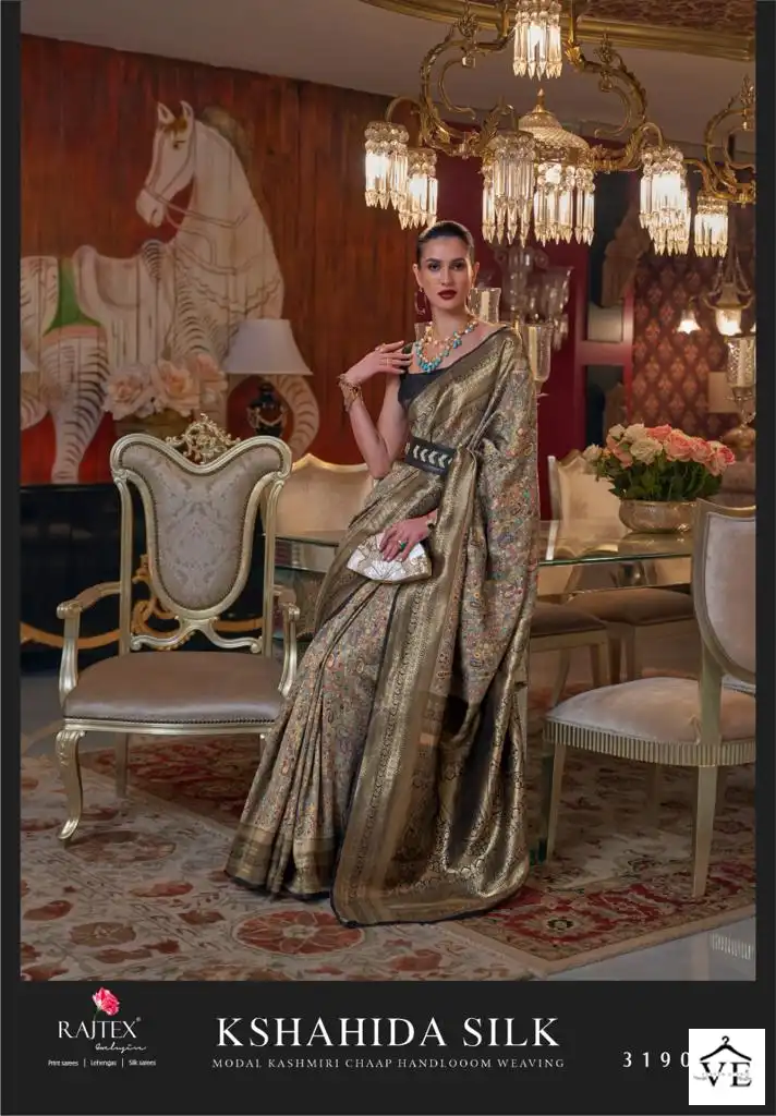 Rajtex Kshahida Modal Kashmiri Chaap Wholesale Saree Catalog — Wholesale Sarees, MPA wholesale from Surat - Gallery Image 4