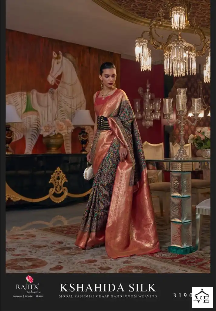 Rajtex Kshahida Modal Kashmiri Chaap Wholesale Saree Catalog — Wholesale Sarees, MPA wholesale from Surat - Gallery Image 5