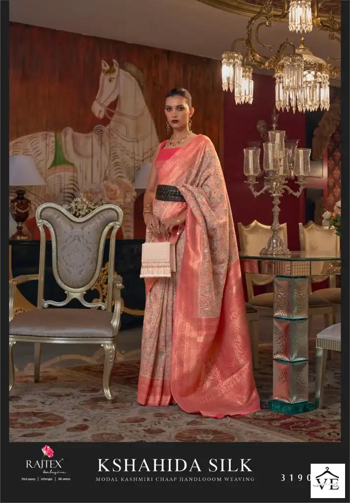 Rajtex Kshahida Modal Kashmiri Chaap Wholesale Saree Catalog — Wholesale Sarees, MPA wholesale from Surat - Gallery Image 6