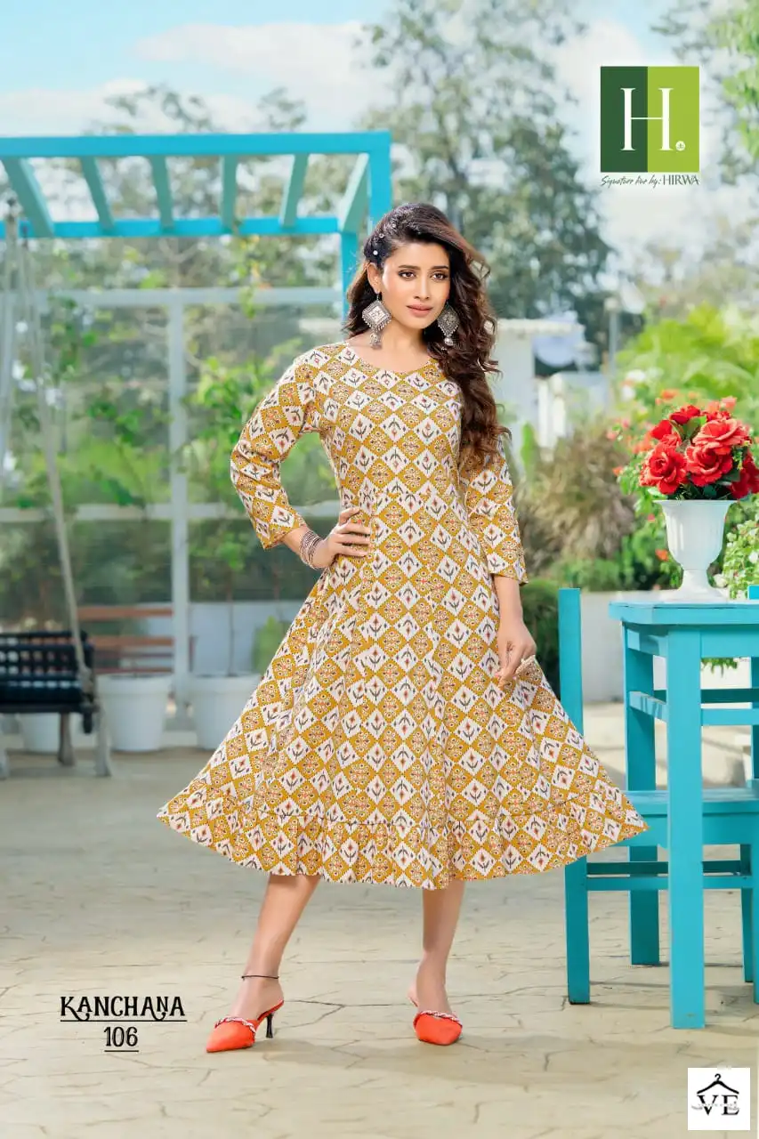 Hirwa Kanchana Heavy Capsule Rayon Wholesale Kurti Catalog — Wholesale Kurtis, MPA wholesale from Surat - Gallery Image 2