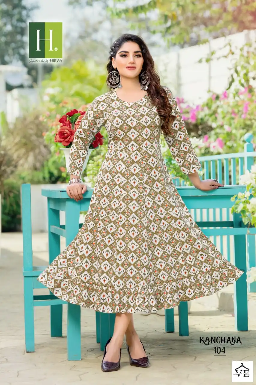 Hirwa Kanchana Heavy Capsule Rayon Wholesale Kurti Catalog — Wholesale Kurtis, MPA wholesale from Surat - Gallery Image 3