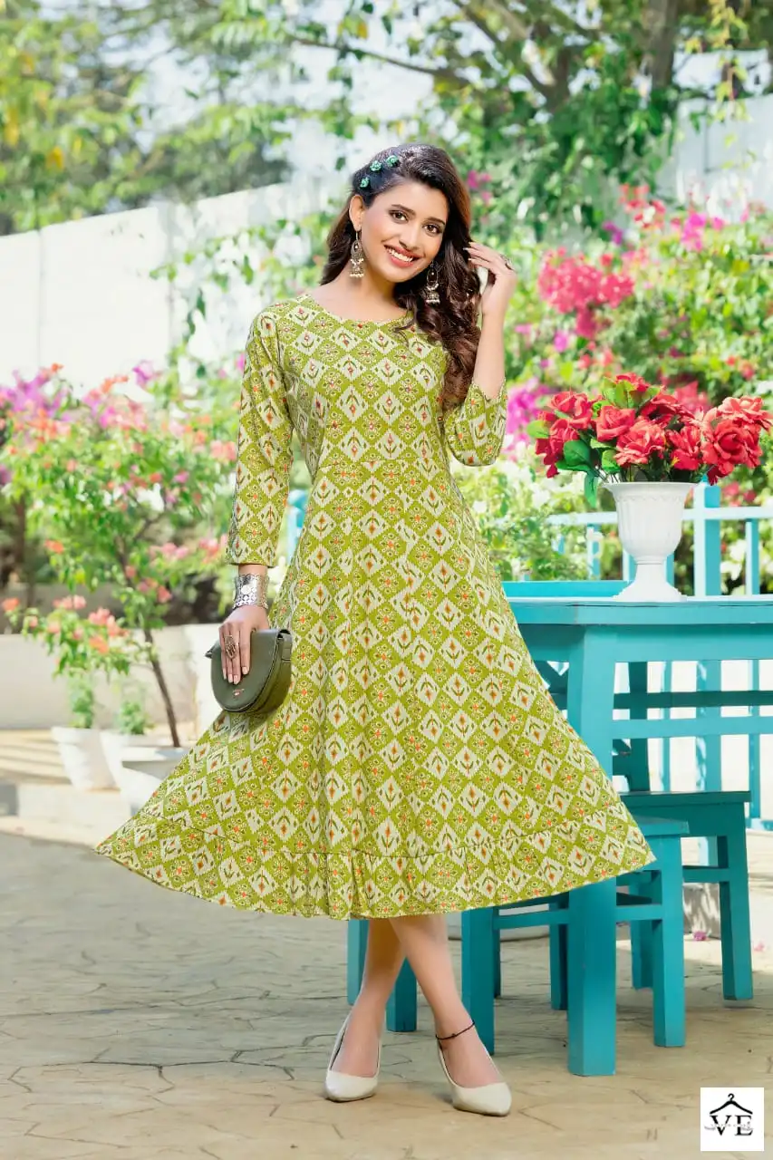 Hirwa Kanchana Heavy Capsule Rayon Wholesale Kurti Catalog — Wholesale Kurtis, MPA wholesale from Surat - Gallery Image 4