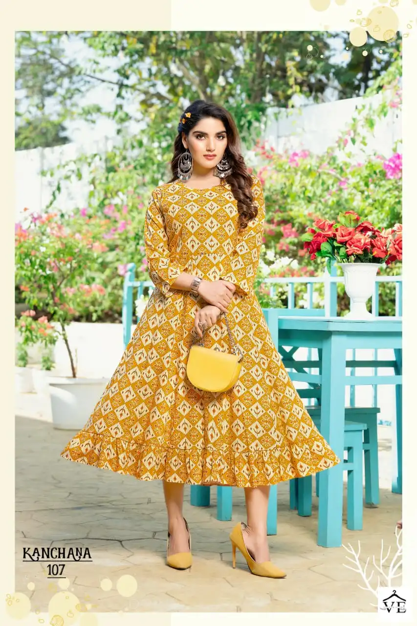 Hirwa Kanchana Heavy Capsule Rayon Wholesale Kurti Catalog — Wholesale Kurtis, MPA wholesale from Surat - Gallery Image 7