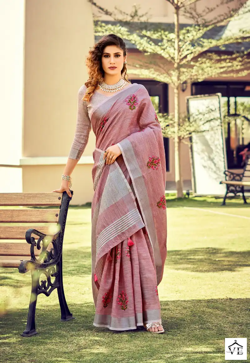 Stylewell Kavya Vol-4 Linen Wholesale Saree Catalog — Wholesale Sarees, MPA wholesale from Surat - Gallery Image 2