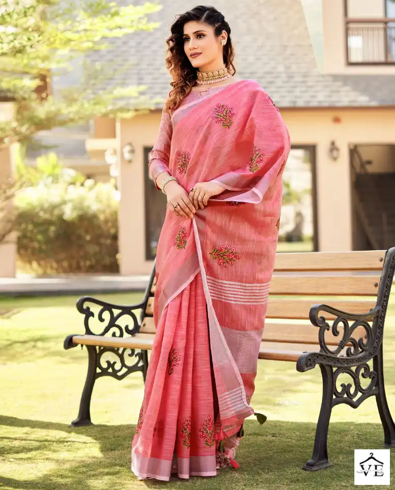 Stylewell Kavya Vol-4 Linen Wholesale Saree Catalog — Wholesale Sarees, MPA wholesale from Surat — view 1