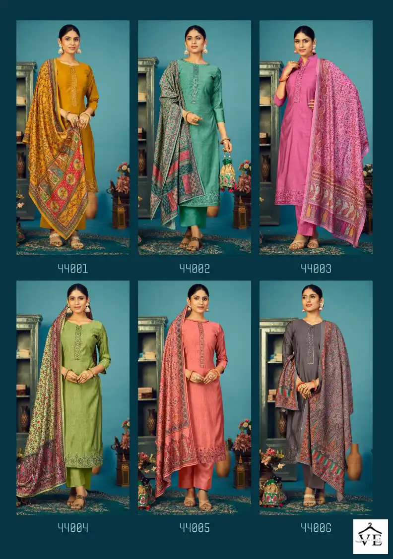Siyoni Designer Kiyara Heavy Muslin Silk Wholesale Salwar Suit Catalog — Wholesale Salwar Suits, MPA wholesale from Surat — view 7