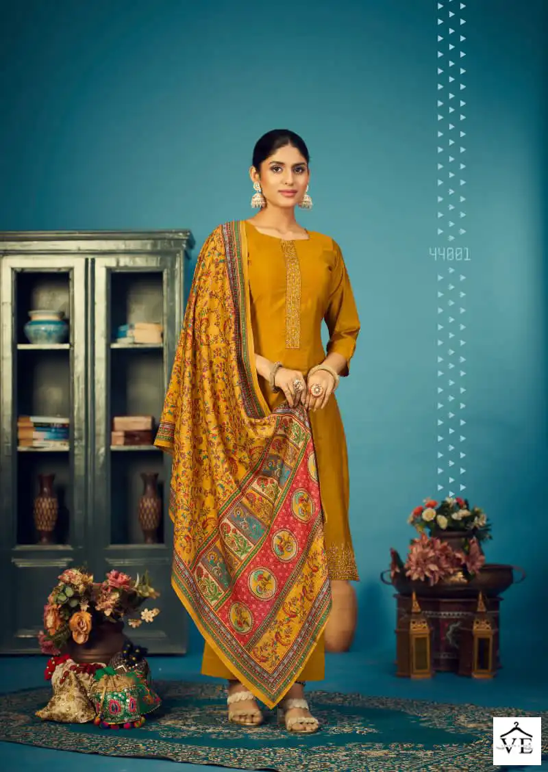 Siyoni Designer Kiyara Heavy Muslin Silk Wholesale Salwar Suit Catalog — Wholesale Salwar Suits, MPA wholesale from Surat - Gallery Image 4