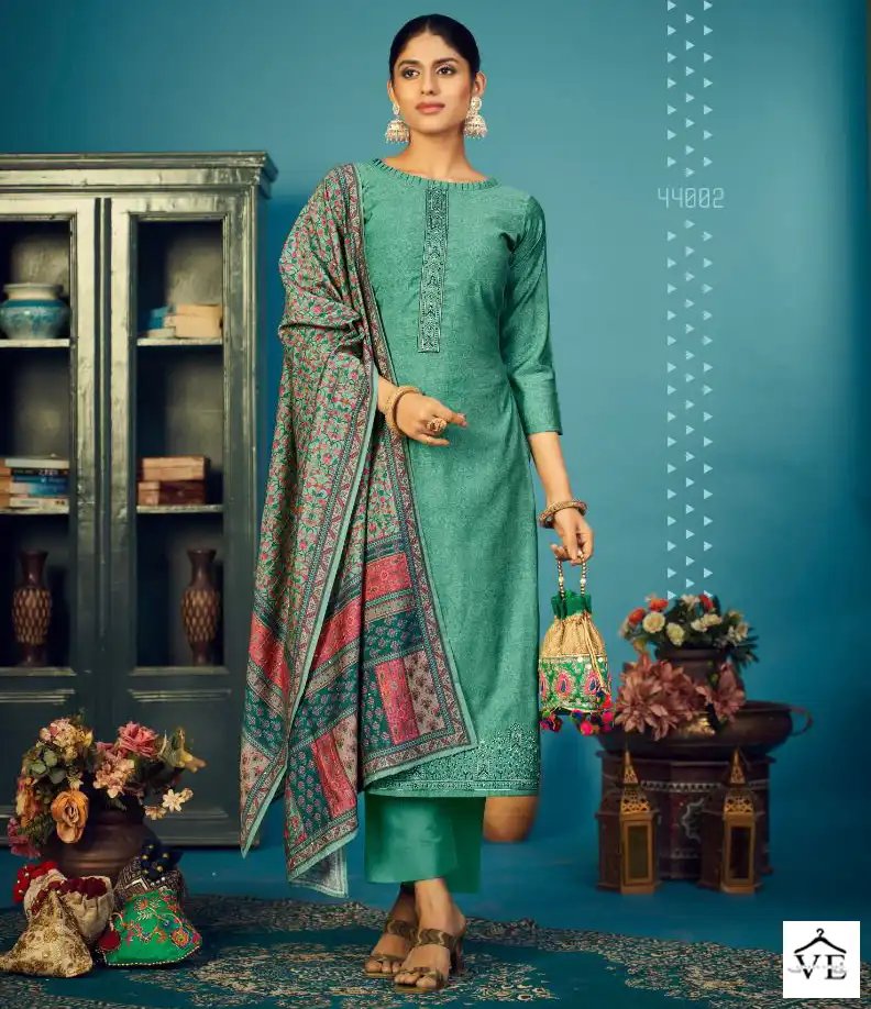 Siyoni Designer Kiyara Heavy Muslin Silk Wholesale Salwar Suit Catalog — Wholesale Salwar Suits, MPA wholesale from Surat — view 1