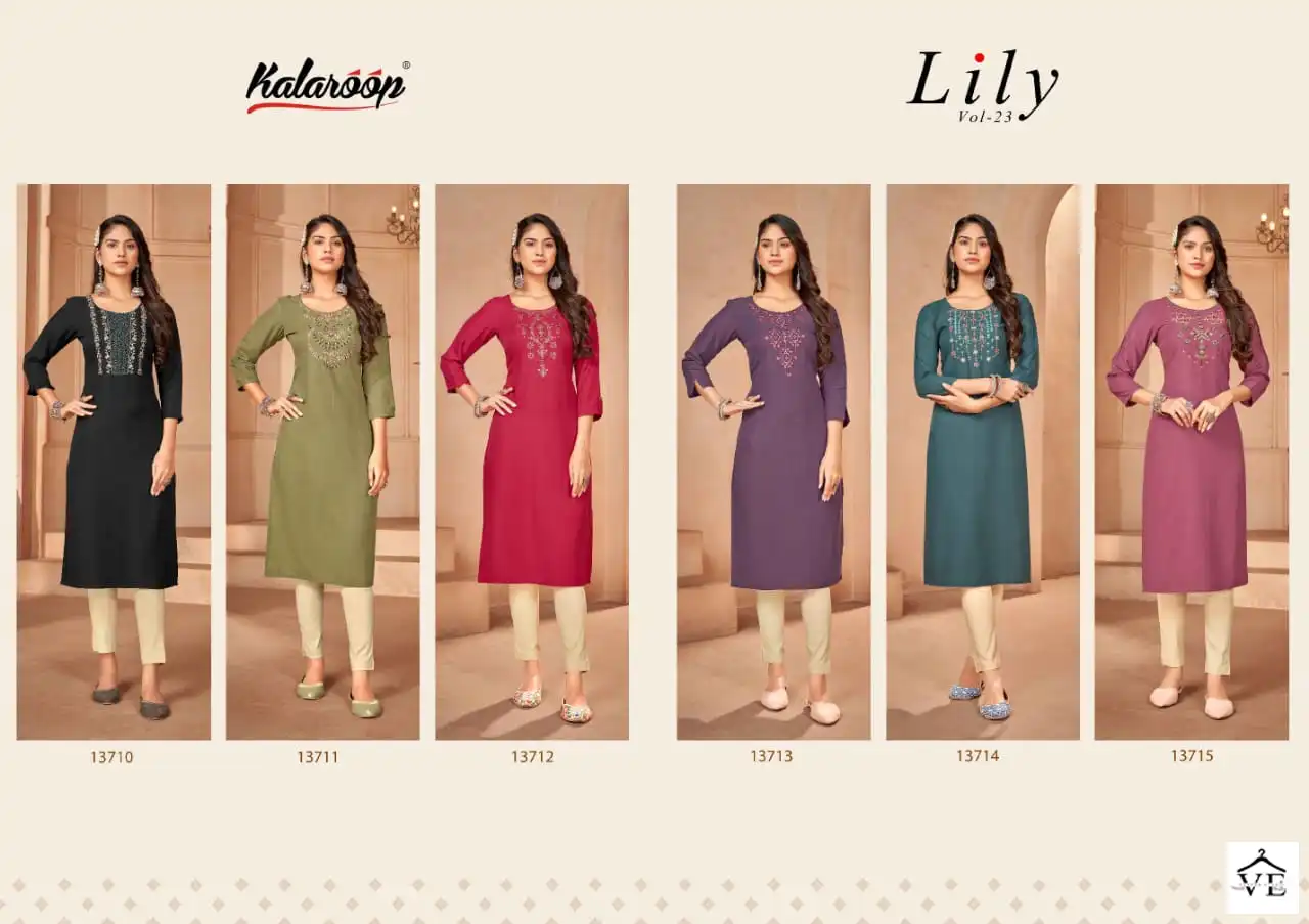 Kalaroop Lily Vol 23 Heavy Rayon Wholesale Kurti Catalog — Wholesale Kurtis, MPA wholesale from Surat — view 7