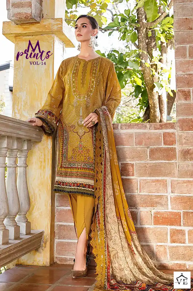 Sharaddha M Print Vol-14 Lawn Cotton Wholesale Pakistani Salwar Suit Catalog — Wholesale Salwar Suits, MPA wholesale from Surat - Gallery Image 4