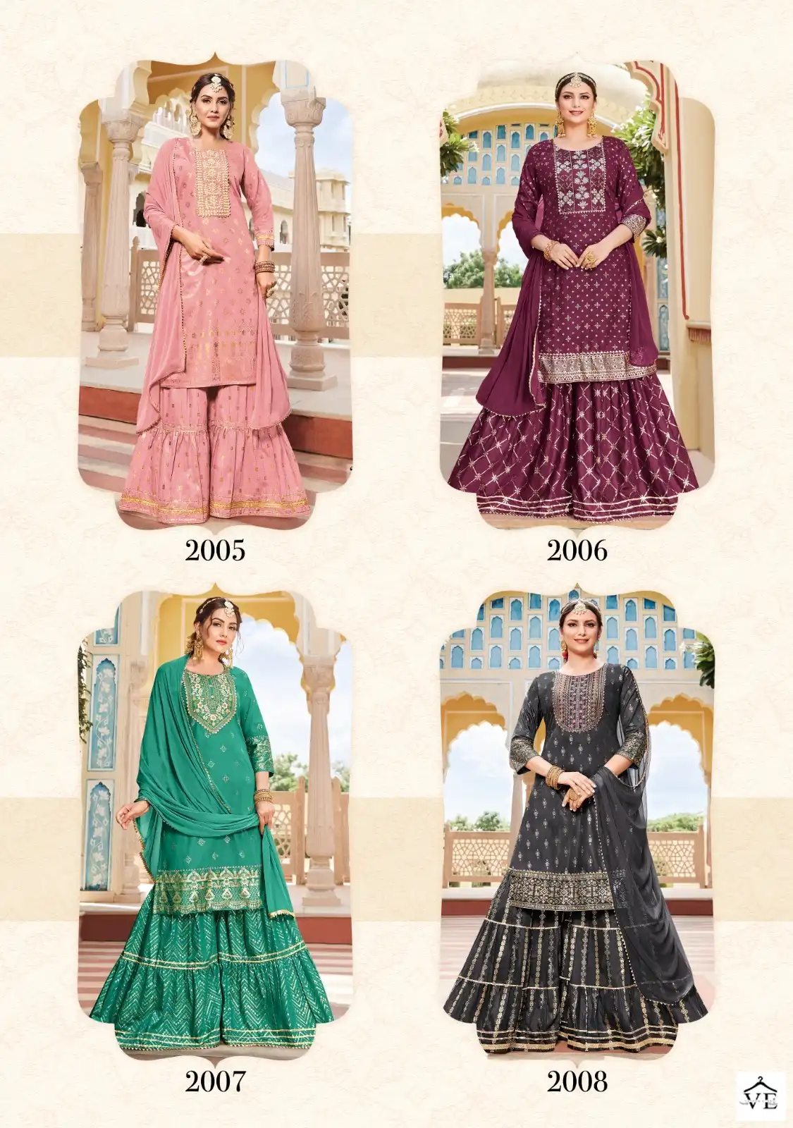Kajal Style Maan Vol 2 Chanderi Wholesale Kurti Sharara Dupatta Catalog — Wholesale Salwar Suits, MPA wholesale from Surat — view 10