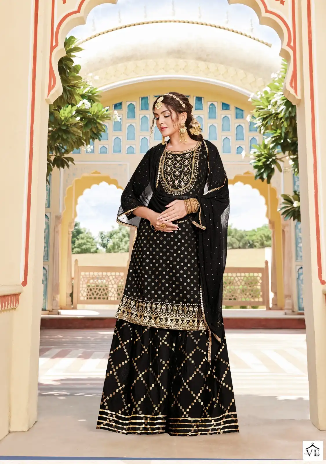 Kajal Style Maan Vol 2 Chanderi Wholesale Kurti Sharara Dupatta Catalog — Wholesale Salwar Suits, MPA wholesale from Surat - Gallery Image 2