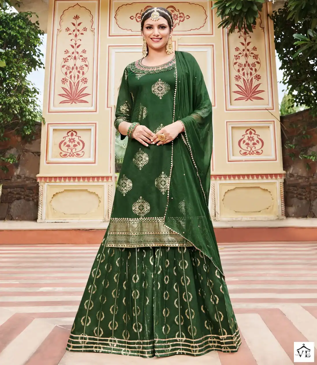 Kajal Style Maan Vol 2 Chanderi Wholesale Kurti Sharara Dupatta Catalog — Wholesale Salwar Suits, MPA wholesale from Surat — view 1