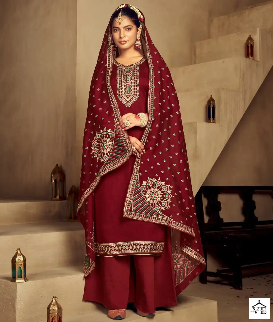 Kalarang Maansi Pure Vichitra Silk Wholesale Salwar Suit Catalog — Wholesale Salwar Suits, MPA wholesale from Surat — view 1