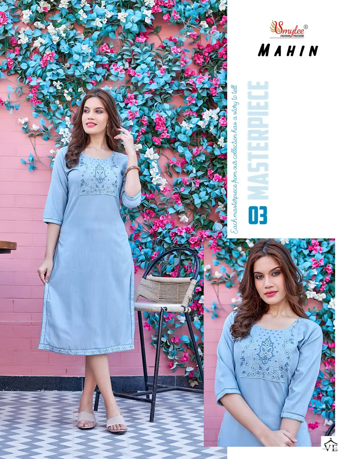 Rung Mahin Heavy Supreme Mink Wholesale Kurti Catalog — Wholesale Kurtis, MPA wholesale from Surat - Gallery Image 7