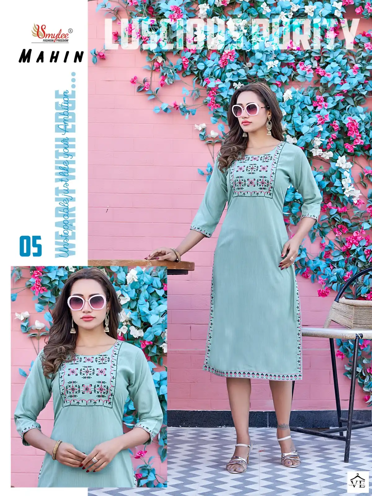 Rung Mahin Heavy Supreme Mink Wholesale Kurti Catalog — Wholesale Kurtis, MPA wholesale from Surat - Gallery Image 3