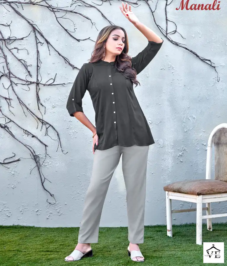 Nish Manali Heavy Bombay Wrinkle Rayon Wholesale Kurti Pant Catalog — Wholesale Kurtis, MPA wholesale from Surat — view 1