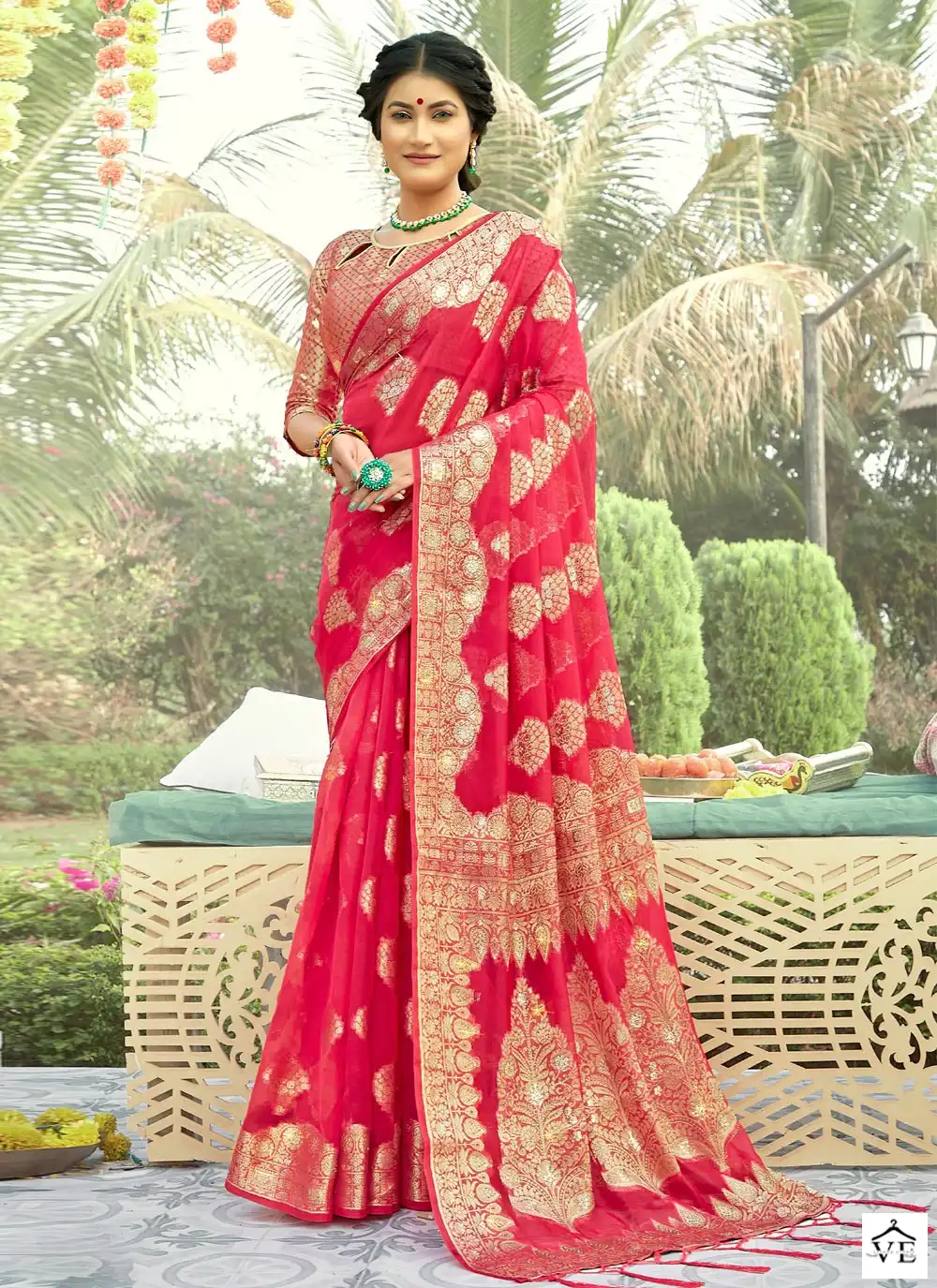 Sangam Manbhawan Organza Wholesale Saree Catalog — Wholesale Sarees, MPA wholesale from Surat - Gallery Image 2