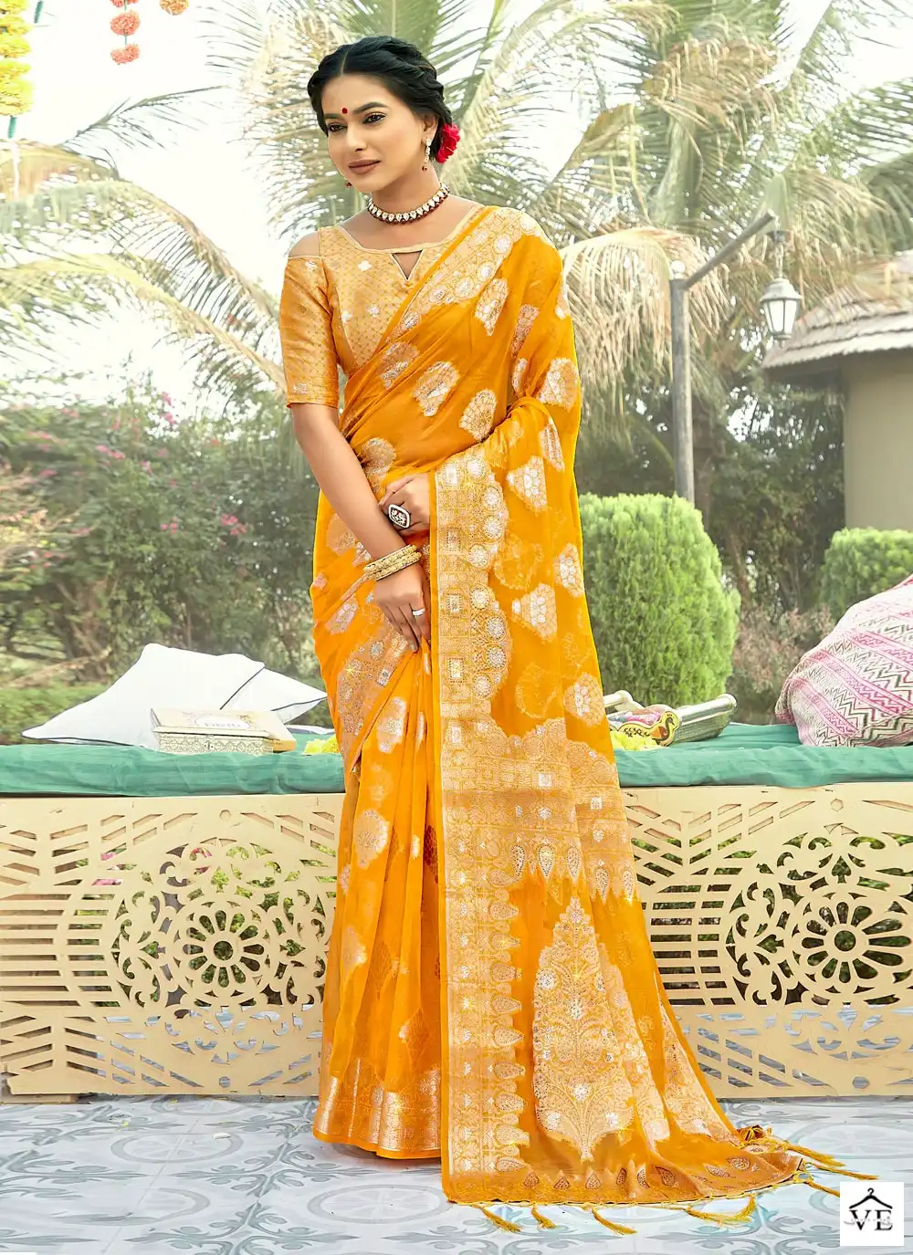 Sangam Manbhawan Organza Wholesale Saree Catalog — Wholesale Sarees, MPA wholesale from Surat — view 5