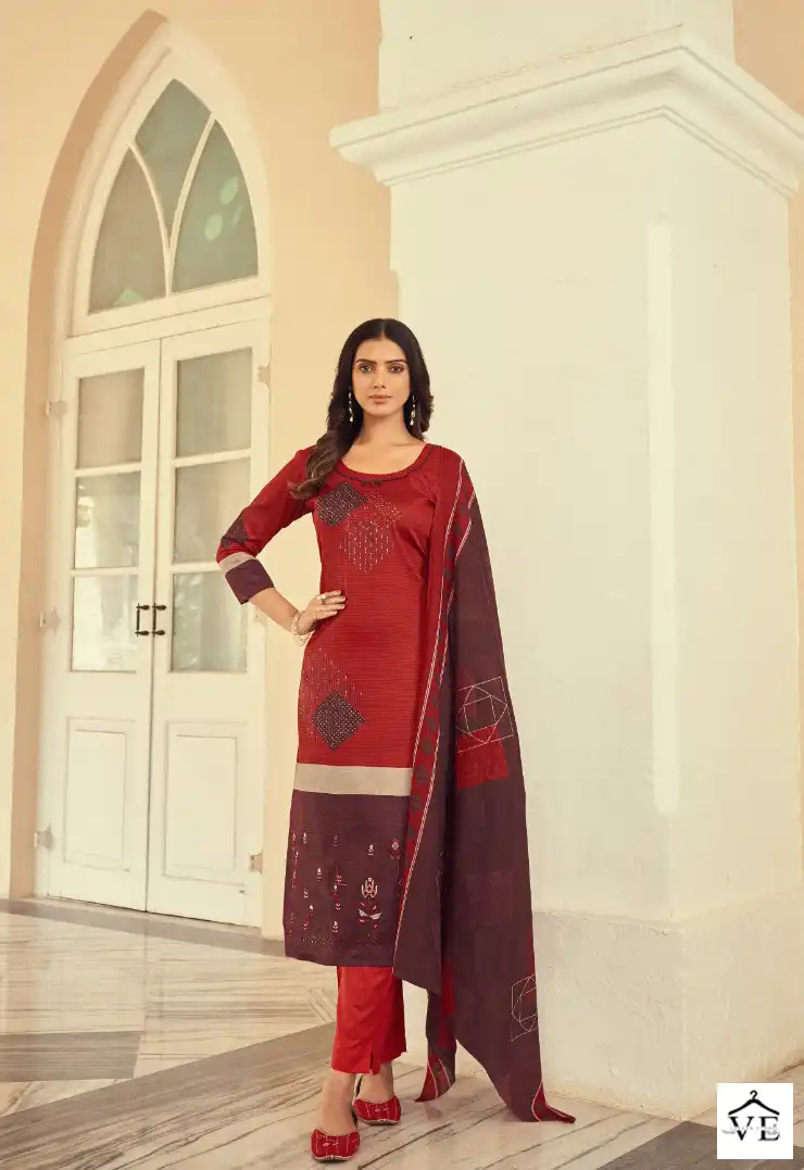 Azara Maria Pure Jam Cotton Wholesale Salwar Suit Catalog — Wholesale Salwar Suits, MPA wholesale from Surat - Gallery Image 4